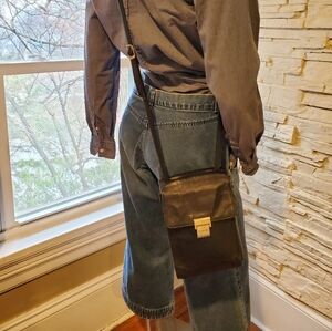 Tignanello Black Leather Crossbody Bag